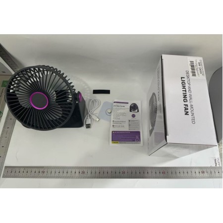 Ventilator 2in1, Flippy, de Masa/de Perete, Incarcare USB, 3.7 V, 4.5 W, 1200 mAh, 17.5 x 17 x 7.6 cm, Albastru Fumuriu