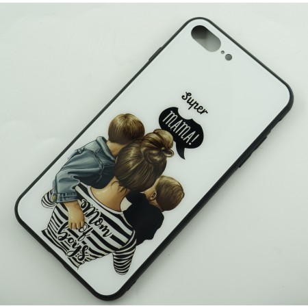 Husa protectie Flippy compatibila cu Apple iPhone 13 Pro Max Glass print Super Mom Multicolor