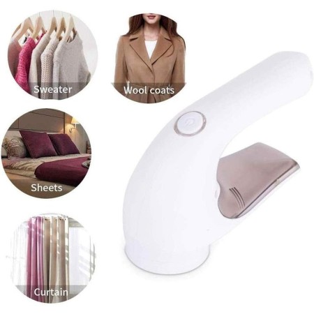 Aparat Pentru Curatat Scame, Par Si Praf, Flippy, Trimmer pentru Diferite Tipuri De Material, Cu Lame Din Otel Inoxidabil, Maner Ergonomic, Incarcare Prin USB, 15x6x9 cm, Alb