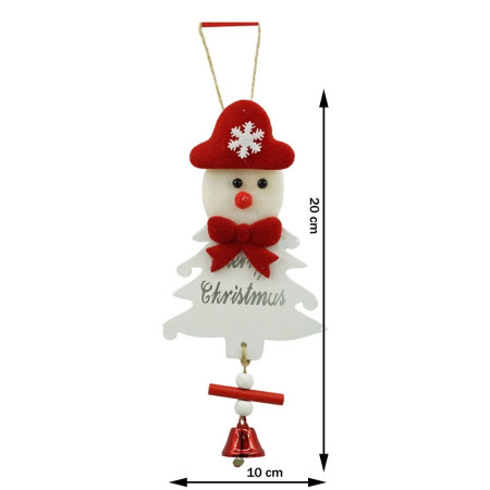 Ornament de brad om de zapada, Flippy, alb, lemn, 20 cm