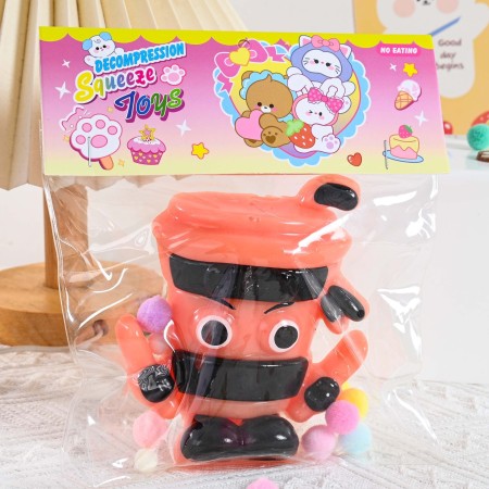 Jucarie Antistres Squishy, Flippy, Model Ninja, cu Revenire Lenta, din TPR, 12 x 11 x 3 cm, Multicolor