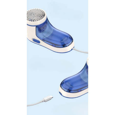 Aparat Pentru Curatat Scame, Par Si Praf, Flippy, Pentru Diferite Tipuri De Material, Cu Lame Din Otel Inoxidabil, Incarcare Prin USB Type-C, Cu Perie De Curatare si Cablu USB Incluse, Albastru, 15 x 7 cm