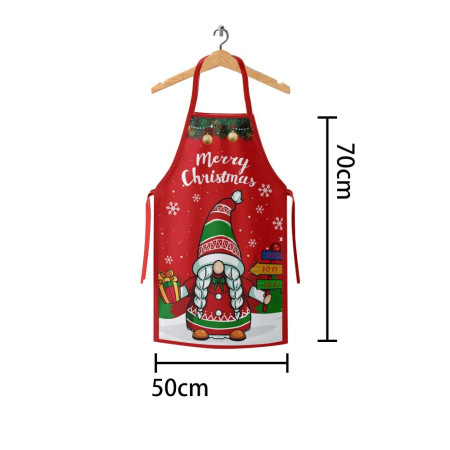 Sort de Bucatarie Elf, Decorativ, Tema de Craciun, 50 x 70 cm, Poliester, Rosu