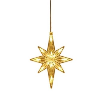 Decoratiune de Craciun Luminoasa in forma de Fulg, cu Ventuza, Alb Cald