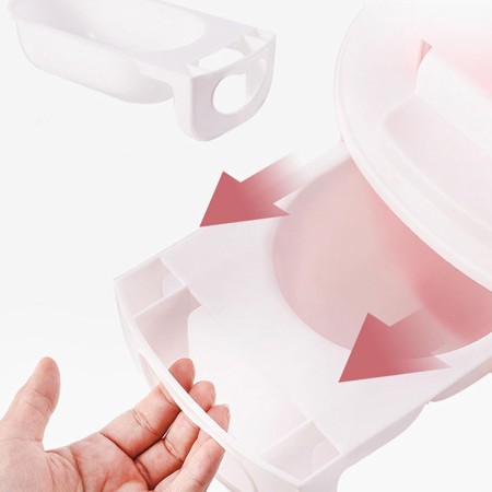 Olita pentru Copii, Flippy, +1an, Portabila, Design Vacuta cu Capac, Model Prietenos, Non-Toxic, cu Manere, Compartiment Detasabil, Perie Inclusa, Usor de Curatat, Roz