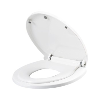 Capac de Toaleta cu Reductie 2 in 1, Flippy, pentru Copii si Adulti, Coborare Lenta si Silentioasa, Instalare Usoara, din PP5 , in Forma de U, Alb