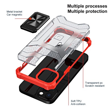 Husa de protectie Flippy compatibila cu Apple iPhone 13 Mini Acrylic Armor cu suport Rosu