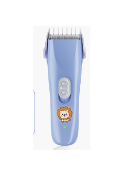 Masina De Tuns Bebelusi si Copii, Flippy, Lame Cermice si Inox, Fara Fir, Functie Anti Taiere, Silentios, 50 W, Rezistent la Apa, 2 Accesorii, Incarcator USB, Model Leu, Albastru