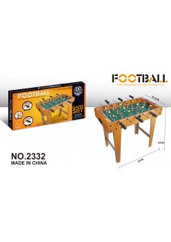 Masa de fotbal cu teren  Flippy, 6 manere, cu Tablou Scor, din Metal, Lemn si ABS, 70x36x8 cm, cu Picioare Inalte, Design Verde-Maro, pentru copii/adulti