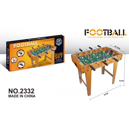 Masa de fotbal cu teren  Flippy, 6 manere, cu Tablou Scor, din Metal, Lemn si ABS, 70x36x8 cm, cu Picioare Inalte, Design Verde-Maro, pentru copii/adulti