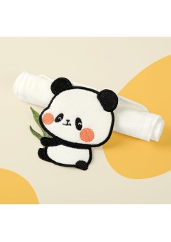 Prosop Absorbant din Bumbac pentru Bebelusi, Flippy, 19x28 cm, Model Panda, Alb