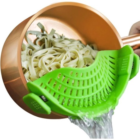 Filtru Silicon, Flippy, Verde, Rezistent la Caldura, Universal, Paste, Legume, Fructe, 23x12.5x6.7 cm