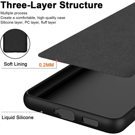 Husa de Protectie, Flippy, pentru Xiaomi Redmi 13T, Liquid Silicone, cu Microfibra pe Interior, Protectie Antisoc, Compatibil Incarcare Wireless, Negru