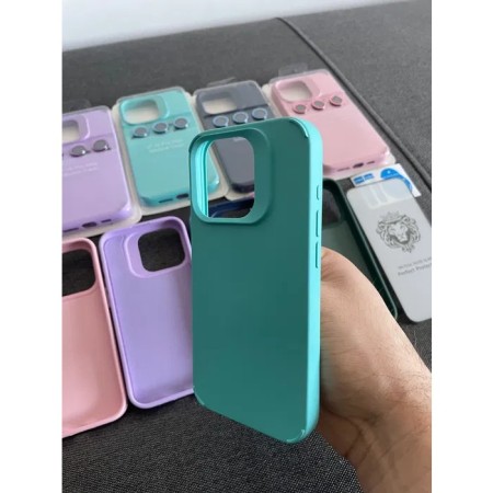 Husa Apple iPhone 14 Pro Max, Flippy, din Silicon Lichid, Interior din Microfibra, Lentile Fosforescente de Protectie Camera, Anti Amprenta, Rezistenta la Socuri, Bleu