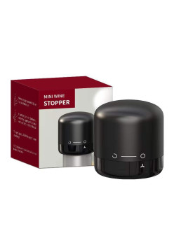 Capac de Etansare a Sticlei de Sampanie, Flippy, Rotativ, On-Off, Silicon, Reutilizabil, Usor de Depozitat si Folosit, 3.8 x 3.8 x 3.8 cm, Negru