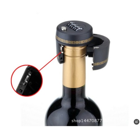 Set 2 Dispozitive de Blocare pentru Sticle, Cu Parola din 3 Cifre, Securizare Vin & Bauturi, 4x4.2x4.5 cm