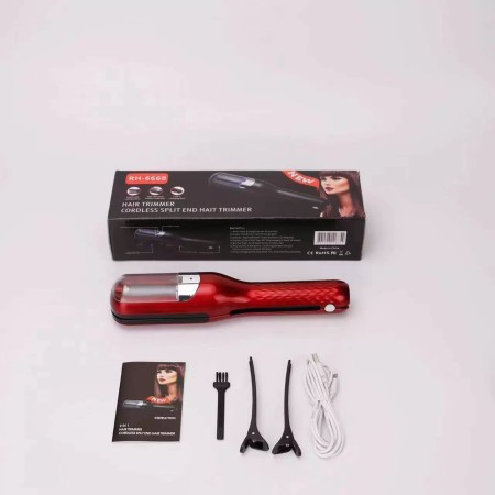 Aparat de Reparare a Varfurilor Despicate, Flippy, Netezirea Firului de Par, din ABS+PC, cu Ioni Negativi, Baterie 500 mAh, 24.8 x 5.3 x 5 cm, Rosu