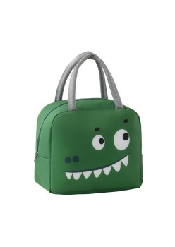 Geantă Frigorifică, Flippy, cu Desene Animat, Portabilă pentru Copii, de Prânz, din Pânză Oxford, 22x14x19 cm, Model Crocodil, Verde