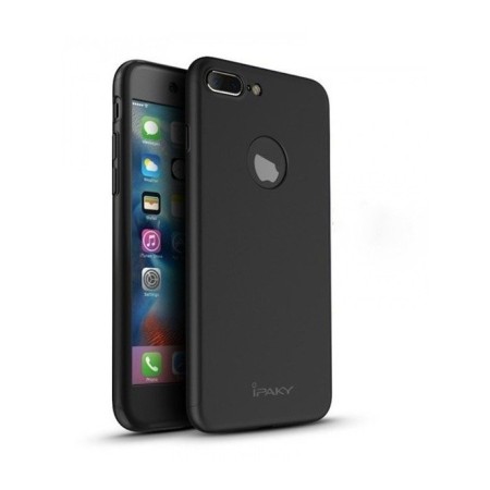 Husa Apple iPhone 7 Plus IPAKY Full Cover 360 Negru + Folie Cadou
