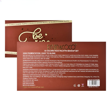 Trusă Machiaj Be Mine – 32 Nuanțe Fard de Pleoape, Texturi Mate, Sidefate & Glitter, Cadou Ideal