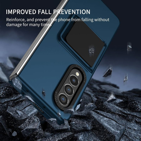 Husa de protectie Flippy, Pliere Tridimensionala, Multifunctionala, PC, pentru Samsung Galaxy Z Fold 4 5G, Albastru