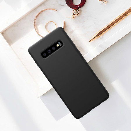 Husa protectie compatibila cu Samsung S10 Liquid Silicone Case Negru