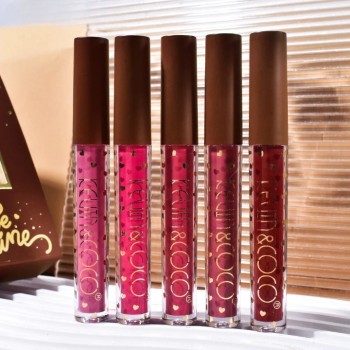 Set Rujuri Lichide "Be Mine" – 5 Culori Lucioase, Catifelate, Rezistente la Transfer, Cruelty-Free