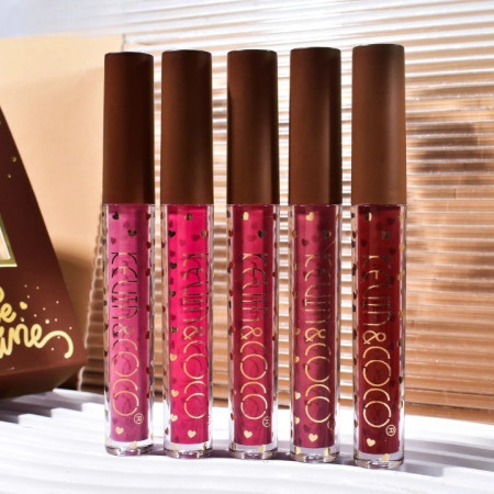 Set Rujuri Lichide "Be Mine" – 5 Culori Lucioase, Catifelate, Rezistente la Transfer, Cruelty-Free