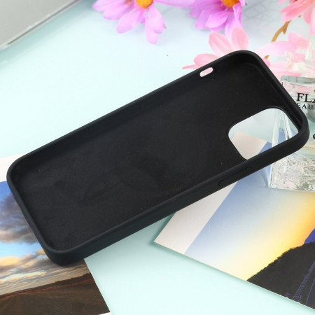 Husa MagSafe liquid large hole magnetic shell pentru Apple iPhone 14 Pro Max, Full Cover, Liquid Silicone, Magnetica, Incarcare Wireless, Flippy, Negru