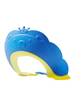Viziera de Protectie Baie Pentru Copii, Fippy, Model Coronita Leu, Dimensiune ajustabila, Durabil, Usor de curatat, Impotriva Samponului, pentru Ochi si Urechi, TPE+PP, 21x20.5 cm, Albastru