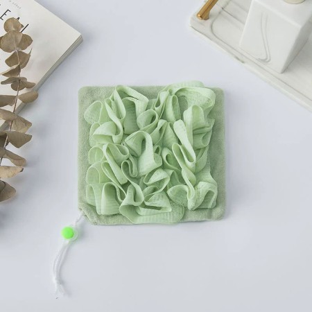 Prosop de Baie, Flippy, 2in1, cu Burete din Plasa, 17 x 17 cm, Verde