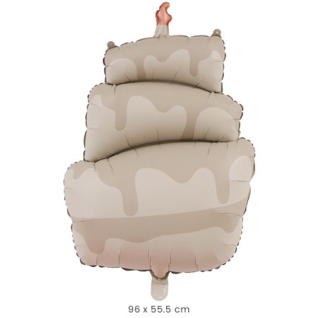 Balon din Folie Metalizata, Flippy, Figurina Animata, Model Tort, 96 x 55.5 cm, Ambalaj Individual, Pai Inclus, Umflare cu Aer sau Heliu, Maro