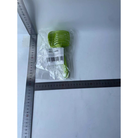 Ustenisla de bucatarie tip cleste pentru feliat fructe si legume Flippy, material ABS, 8 x 18.5 cm, verde