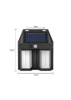 Lampa Solara LED Decorativa de Perete, Flippy, pentru exterior, suspendata, 15x13x6 cm, Neagra