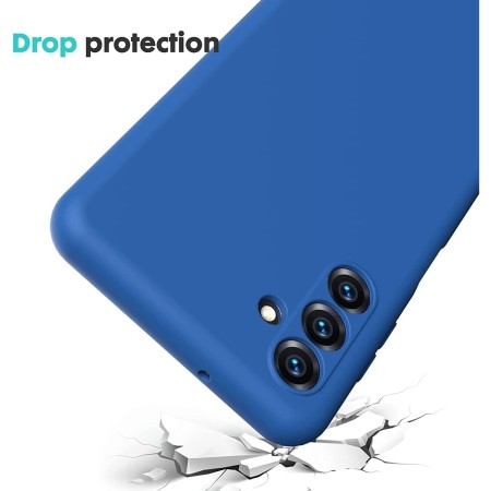 Husa de Protectie, Flippy, pentru Samsung Galaxy A35, Liquid Silicone, cu Microfibra pe Interior, Protectie Antisoc, Compatibil Incarcare Wireless, Albastru