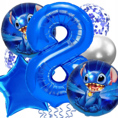 Balon din Folie Metalizata, Flippy, Figurina Stea, Model Simplu, Tematica Aniversare, 40 cm, Ambalaj Individual, Pai Inclus, Umflare cu Aer sau Heliu, Albastru