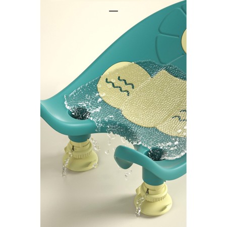 Suport de Baie Bebelusi, Flippy, 0-12 luni, Montare pe Chiuveta/Lavoar/Cada, Ventuze Antiderapante cu Intaltime Reglabila, 50 x 24 x 12.5 cm, Verde