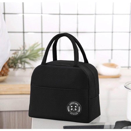 Geanta Termica pentru Pranz, Flippy, Multifunctionala, Compartimentata, Impermeabila, cu Manere, Buzunar Exterior, 22x14x19 cm, Negru