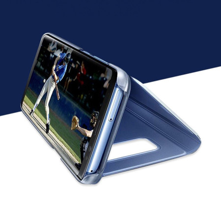 Husa Samsung Galaxy S8 Plus Flip Cover Oglinda Albastru