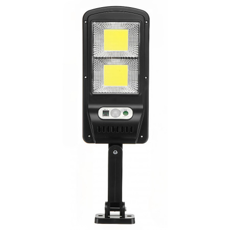 Lampă stradală solară Flippy, cu telecomandă, 36 cm x 11.5 cm, 108 COB LED, 2592 Lumeni, 21.6 W - echivalent 172 W bec incadescent, IP65, Senzor de Miscare, Senzor de Lumina, 2 Grile, Alb Rece