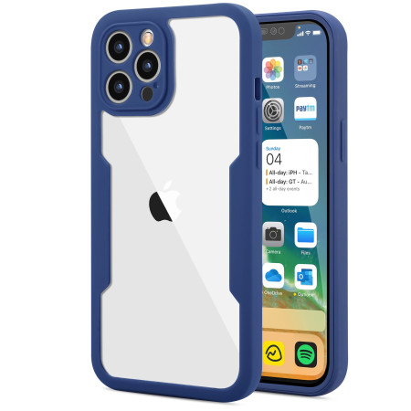 Husa Max Defence pentru Samsung Galaxy A53 5G, Bumper Albastru, Fata Dubla Transparenta, Protectie Antisoc Full 360 ( fata, spate, margini ), Flippy