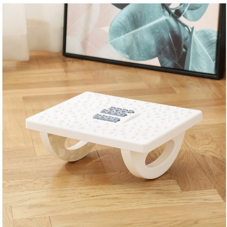 Suport Ergonimic pentru Picioare, Flippy, Plastic, cu Role de Masaj pentru Talpi, pentru Birou, Usor de Transportat, Detasabil, 33.5x24x12 cm, Alb