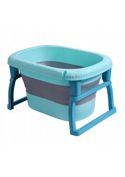 Cada Pliabila pentru Baie, Flippy, din PP+TPE, pentru Copii 0-6 Ani, cu Picioare, Suport de Sezut, Scurgere Etans, 48.5x25x72 cm, Albastru