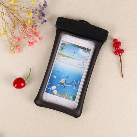 Husa subacvatica Matte Cushion Waterproof Flippy, Snowproof, Universala, cu Snur, pentru telefon sau documente, Negru