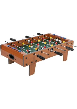 Masa de fotbal cu teren si 18 jucatori Flippy, cu tablou pentru scor, din metal, lemn si ABS, 50 x 25 x 15.5 cm, pentru copii