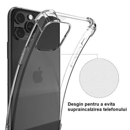 Husa de protectie Flippy, TPU, pentru Apple iPhone 15 Pro, Antisoc, Protectie colturi, Rezistenta la impact, 1.5 mm, Transparenta