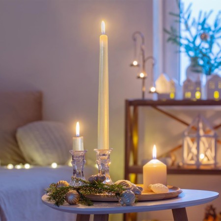 Lumanare Decorativa, Flippy, pentru Masa, 25 cm, din Parafina, fara Fum, Ardere 7.5h, Alb