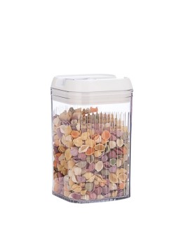 Cutie depozitare Alimente, Flippy, PET+ABS+Silicon, 12.5x12.5x21.5 cm, 534 g, 2L, Transparent alb