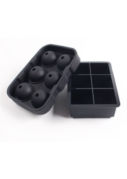 Food grade easy demoulding square spherical odorless 6-grid silicone ice tray - Specifications: six-grid square with lid