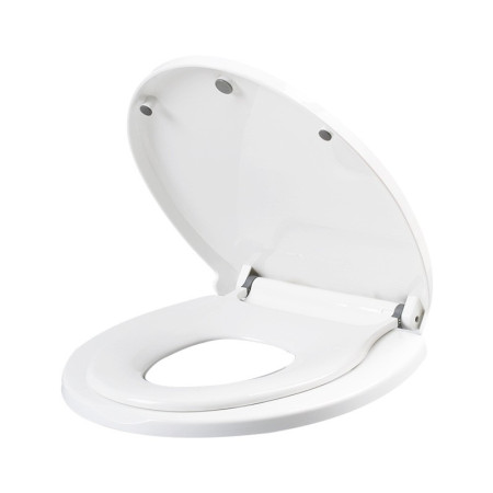 Capac de Toaleta cu Reductie 2 in 1, Flippy, pentru Copii si Adulti, Coborare Lenta si Silentioasa, Instalare Usoara, din PP5 , in Forma de U, Alb